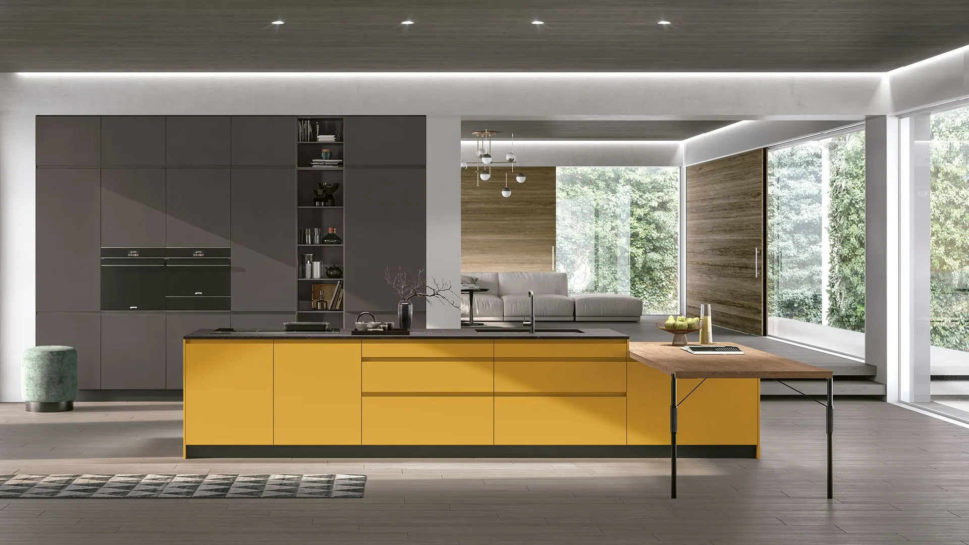 Rovere Nodato, Lava, Topazio, top Neolith Basalt Black Satin